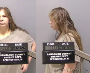 Mugshot of Dawn Pearle Wiley booked in Sangamon County, Illinois on March 25, 2026