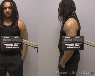 Mugshot of Marreon C Perkins booked in Sangamon County, Illinois on March 21, 2026