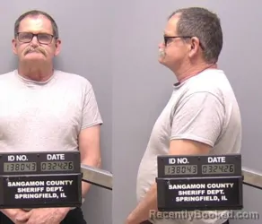 Mugshot of Timothy G Woolsey booked in Sangamon County, Illinois on March 24, 2026