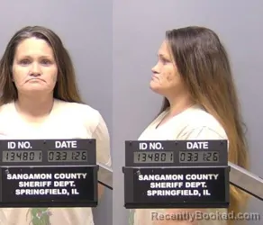 Mugshot of AMANDA Rae KENNEDY booked in Sangamon County, Illinois on March 31, 2026