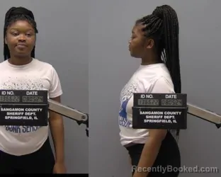 Mugshot of Jaliyah Marie Cole booked in Sangamon County, Illinois on March 13, 2026