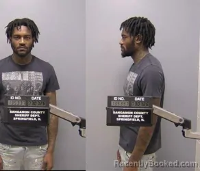 Mugshot of Noreal Dante Allen booked in Sangamon County, Illinois on March 7, 2026