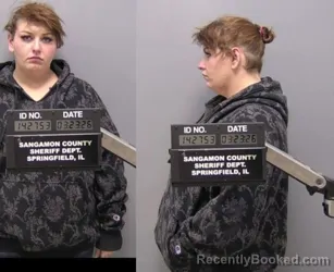 Mugshot of Sonya Christina Elizabeth Proper booked in Sangamon County, Illinois on March 23, 2026