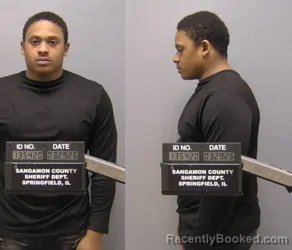 Mugshot of Denzel Allen Washington booked in Sangamon County, Illinois on March 29, 2026