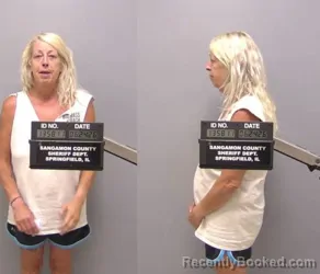 Mugshot of Kimberly Gwen Parker booked in Sangamon County, Illinois on June 24, 2026
