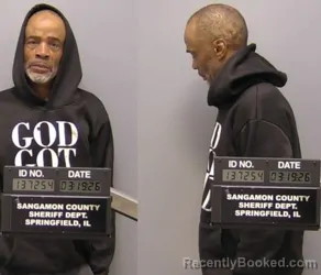 Mugshot of Zyron Washington booked in Sangamon County, Illinois on March 18, 2026