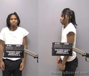 Mugshot of Marquavion Lamon Moore booked in Sangamon County, Illinois on March 9, 2026