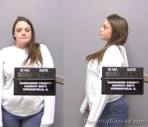 Mugshot of Samantha Nicole Holmes booked in Sangamon County, Illinois on March 18, 2026