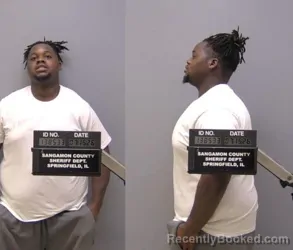 Mugshot of Vontrell DE Williams booked in Sangamon County, Illinois on July 15, 2026