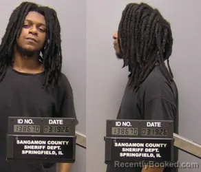 Mugshot of Rontae Alexander Norman booked in Sangamon County, Illinois on March 18, 2026