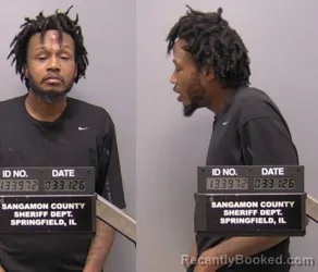 Mugshot of Brandon J Cannon-Thomas booked in Sangamon County, Illinois on March 30, 2026