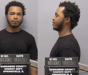 Mugshot of Tavorris Marquez Sanders booked in Sangamon County, Illinois on March 30, 2026