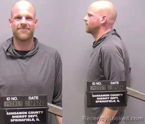 Mugshot of Tyler August Hornback booked in Sangamon County, Illinois on March 25, 2026