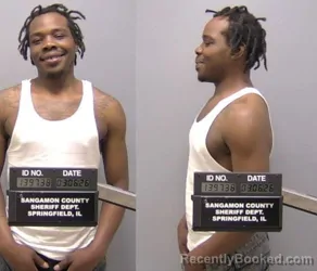 Mugshot of Monterious L Bradford booked in Sangamon County, Illinois on March 6, 2026