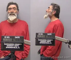 Mugshot of Ernesto Grandos booked in Sangamon County, Illinois on March 8, 2026