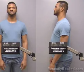 Booking photo from Sangamon County, Illinois