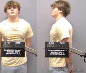 Mugshot of Tyson E Nicholson booked in Sangamon County, Illinois on March 6, 2026