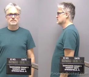 Mugshot of Micheal J Stephens booked in Sangamon County, Illinois on March 19, 2026