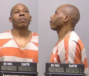 Mugshot of DEMERAL L BRAZIER booked in Sangamon County, Illinois on March 20, 2026