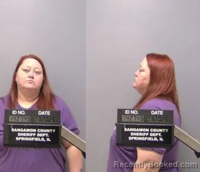 Mugshot of DANIELLE S KELLEY booked in Sangamon County, Illinois on March 20, 2026