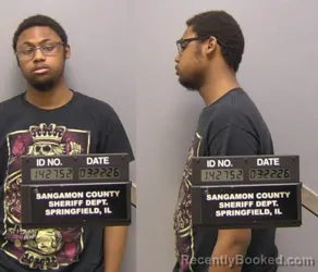 Mugshot of DAMARION O WASHINGTON booked in Sangamon County, Illinois on March 22, 2026