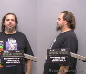 Mugshot of John Kirkland booked in Sangamon County, Illinois on March 24, 2026