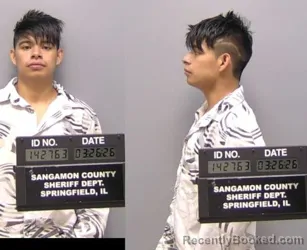 Mugshot of FELIPE SANTIZO booked in Sangamon County, Illinois on March 26, 2026