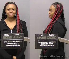 Mugshot of CHANELL L RICE booked in Sangamon County, Illinois on March 27, 2026