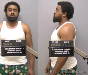 Mugshot of KEISHANE D PETERS booked in Sangamon County, Illinois on March 28, 2026