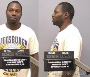 Mugshot of DESMOND L BURRIES booked in Sangamon County, Illinois on March 28, 2026