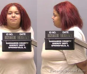 Mugshot of RAYVEN M WILLIAMS booked in Sangamon County, Illinois on March 30, 2026