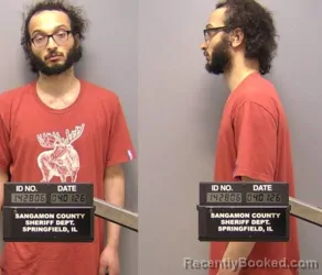 Mugshot of Anthony Michel Brown booked in Sangamon County, Illinois on April 1, 2026