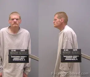 Mugshot of James H Weaver booked in Sangamon County, Illinois on May 8, 2026