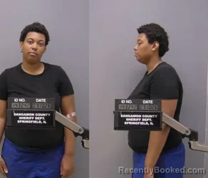 Mugshot of AHMYAH S NASEER booked in Sangamon County, Illinois on July 9, 2026