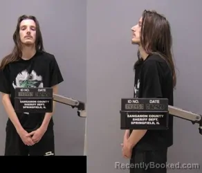 Mugshot of Tyler A Peacock booked in Sangamon County, Illinois on August 23, 2026