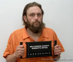Mugshot of CLAYTON TIMOTHY HOLMES booked in Williamson County, Illinois on May 28, 2026