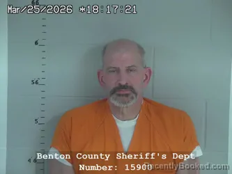 Mugshot of John Authony Adinolfi booked in Benton County, Indiana on March 25, 2026