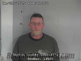 Booking photo from Benton County, Indiana