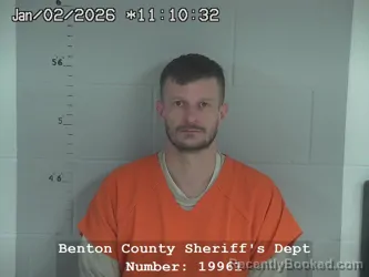 Booking photo from Benton County, Indiana