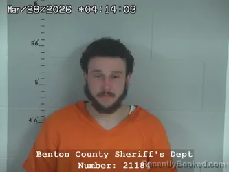 Mugshot of Quentin Forest Pruitt booked in Benton County, Indiana on March 28, 2026