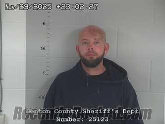 Booking photo from Benton County, Indiana