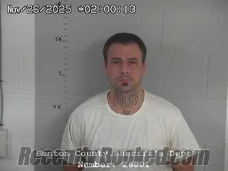 Booking photo from Benton County, Indiana