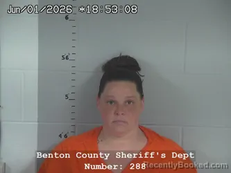 Mugshot of Amanda H Hall booked in Benton County, Indiana on June 1, 2026