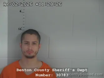 Mugshot of Wuilly Daniel Garcia Mundarain booked in Benton County, Indiana on April 2, 2026