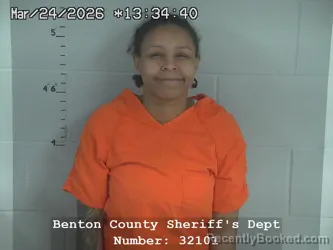 Mugshot of Shaniah T Everhart booked in Benton County, Indiana on March 24, 2026