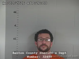 Mugshot of Christopher J Rogers booked in Benton County, Indiana on April 3, 2026