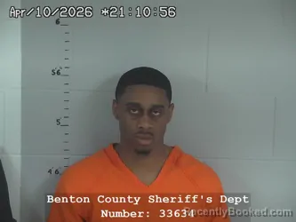 Mugshot of Cameron James Thompson booked in Benton County, Indiana on April 10, 2026