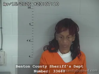 Mugshot of Shaunette M Shepherd booked in Benton County, Indiana on April 15, 2026