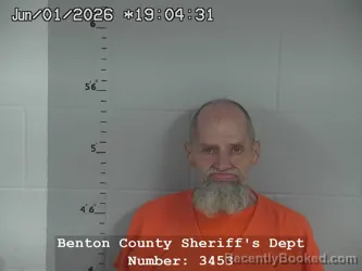 Mugshot of Jerry Lee Dalton booked in Benton County, Indiana on June 1, 2026
