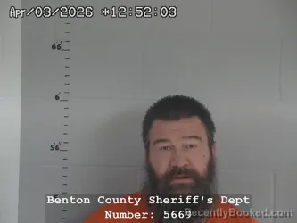 Mugshot of Bryan D Hesson booked in Benton County, Indiana on April 3, 2026